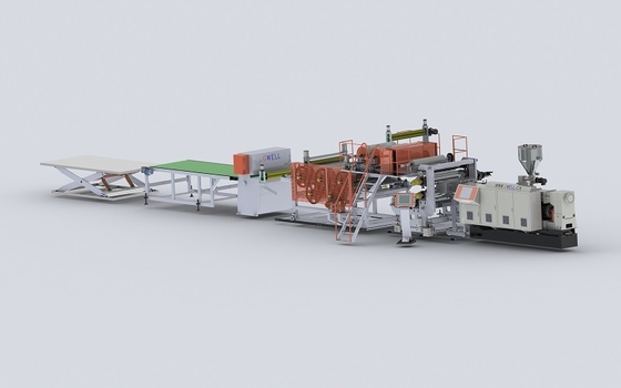 एसपीसी फर्श बनाने की मशीन फर्श उत्पादन लाइन 750kg/H