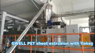 पीईटी शीट एक्सट्रूज़न लाइन, क्रिस्टलीकरण के बिना गुच्छे+राल