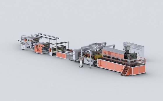 खरीदें तीन परतें टीपीयू एकल पेंच extruder कास्ट फिल्म बनाने की मशीन online manufacture